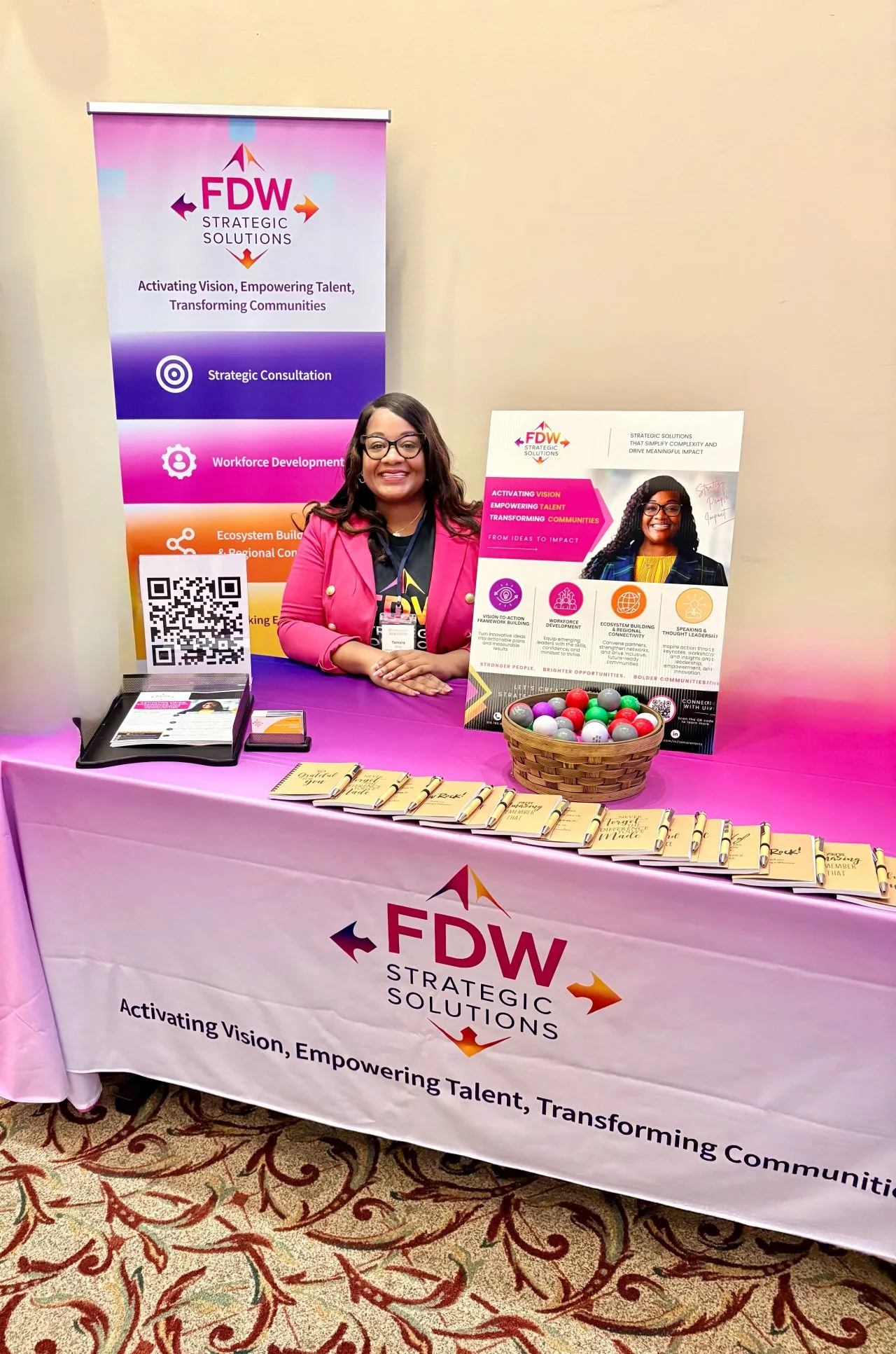 Tamara Terry at the FDW Strategic Solutions event booth